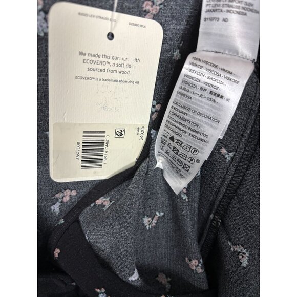 Levi's Women's Dolores Short-Sleeve Button Up Tie Back Blouse Black Size XS NWTs - Picture 7 of 8